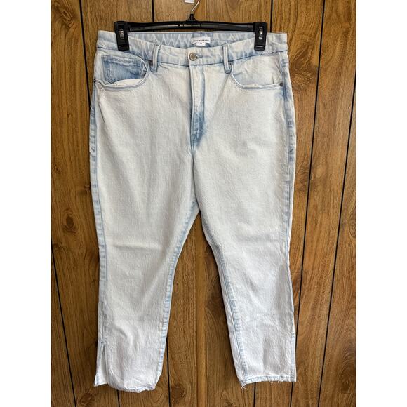 Good American Women's Denim Side Slit Jeans Pockets Light Wash Light Blue SZ 15 - Picture 1 of 8